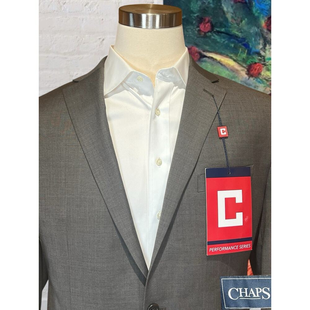 New Chaps Performance 44R Light Brown Nealhead Blazer Jacket Stretch Comfort - Picture 2 of 14